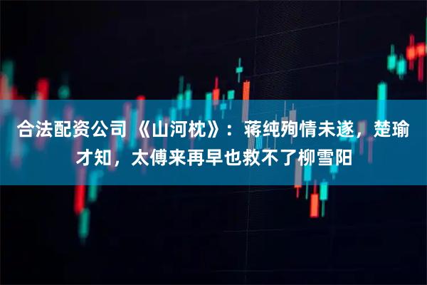 合法配资公司 《山河枕》：蒋纯殉情未遂，楚瑜才知，太傅来再早也救不了柳雪阳